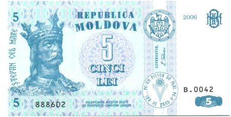 Moldavie 5 Lei Roi Stefan - 2006