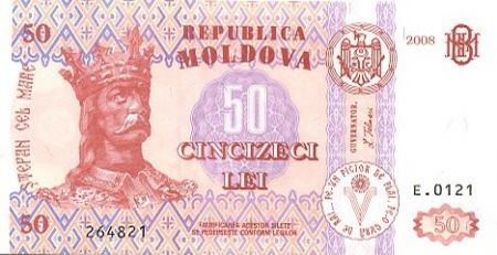 Moldavie 50 Lei Roi Stefan