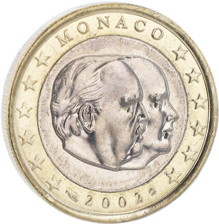 Monaco 1 euro Princes Rainier III et Albert II 2002