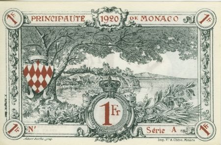 Monaco 1 Franc  - Armoiries  - 20/03/1920 - Série A