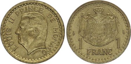 Monaco 1 Franc Louis II - Armoiries - ND (1943) - SPL