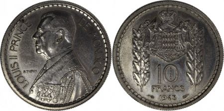 Monaco 10 Francs Louis II - 1945 Essai - Tirage 1.100 ex
