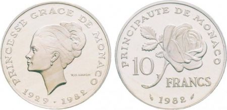 Monaco 10 Francs Princesse Grace - 1982 PIEFORT Argent
