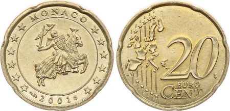 Monaco 20 centimes d\'euro - Monaco 2001 - Chevalier Grimaldi