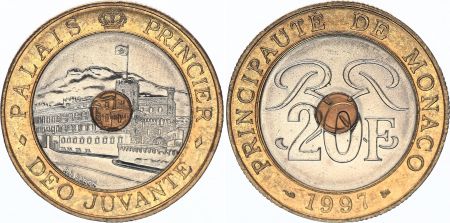 Monaco 20 Francs  Palais Princier 1992 à 1997 - Bimétal - TTB+