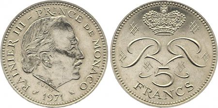 Monaco 5 Francs Rainier III - 1971