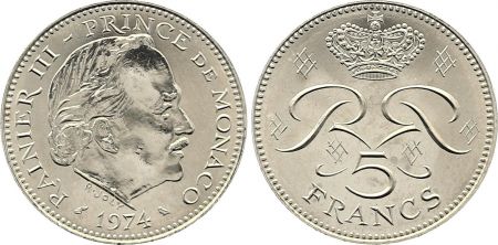 Monaco 5 Francs Rainier III - 1974