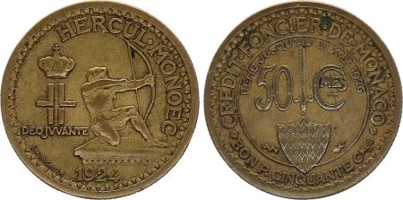 Monaco 50 Centimes Héraclès Archer - 1924 - Poissy