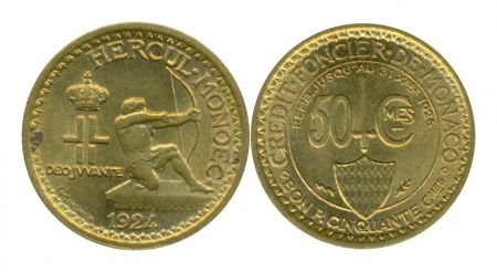 Monaco 50 Centimes Héraclès Archer - 1924