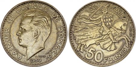 Monaco 50 Francs Rainier III - Chevalier 1950 - TTB