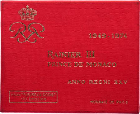 Monaco Série FDC 8 pièces Rainier III - 1949-1974 - 25 ans de règne