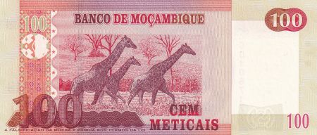Mozambique 100 Meticais - Samora M. Machel - Giraffes - 2006 - P.145