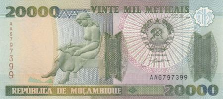 Mozambique 20000 Meticais Femme écrivant - Maputo - 1999
