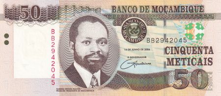 Mozambique 50 Meticais - Samora M. Machel - Impalas - 2006 - P.144