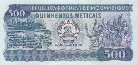 Mozambique 500 Meticais Assemblée - Etudiants, chimistes - 1983