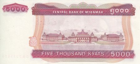 Myanmar  5000 Kyats, Eléphant - Temple - 2009