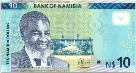 Namibie 10 Namibia Dollars Dollars, Dr Sam Nujoma - Springbok 2015