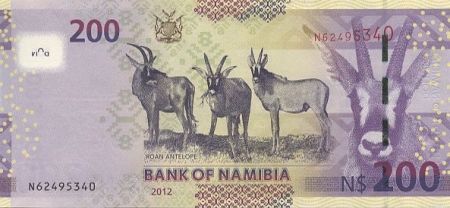 Namibie 200 Namibia Dollars Dollars, H.E. Dr Sam Nujoma - 2012