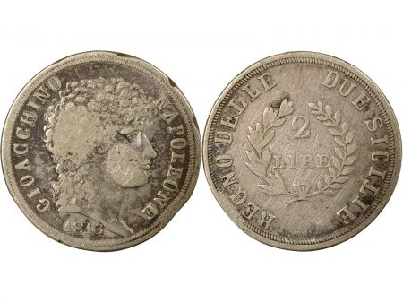 Naples Royaume de Naples, Joachim Murat - 2 Lire Argent - 1813