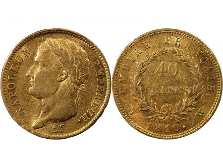 NAPOLEON Ier - 40 FRANCS OR 1810 W LILLE