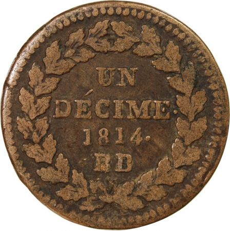 NAPOLEON Ier - DECIME Siège de Strasbourg 1814 BB