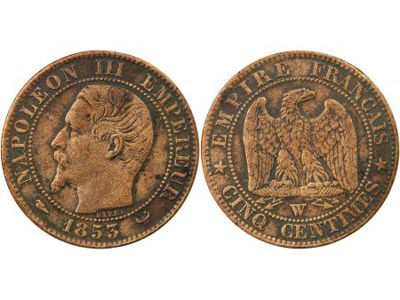 NAPOLEON III - 5 CENTIMES 1853 W LILLE