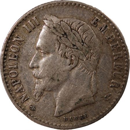 NAPOLEON III  TÊTE LAURÉE - 50 CENTIMES ARGENT 1864 A PARIS