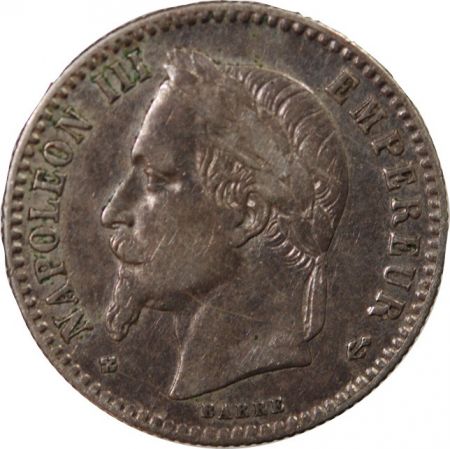 NAPOLEON III  TÊTE LAURÉE - 50 CENTIMES ARGENT 1867 BB STRASBOURG