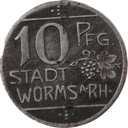 Nécessité  Allemagne  Worms - 10 Pfennig 1918