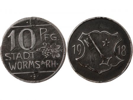 Nécessité  Allemagne  Worms - 10 Pfennig 1918