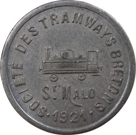 Nécessité  SAINT MALO - SOCIETE DES TRAMWAYS BRETONS - 10 CENTIMES 1921