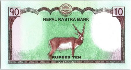 Népal 10 Rupees, Mont Everest, Antilope - 2017