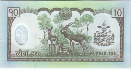 Népal 10 Rupees Roi B.B. Bikram - Antilopes - 2005