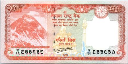 Népal 20 Rupees, Mont Everest - Cerf - 2016 ( 2017)