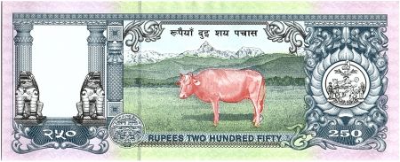 Népal 250 Rupees,   Roi B.B. Bikram - Vache - 1997 - P.42