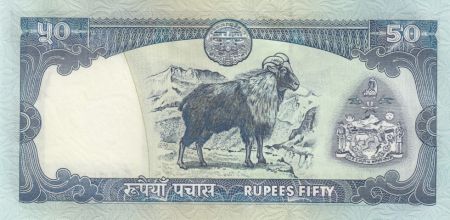 Népal 50 Rupees,  Roi B.B. Bikram - Chèvre - 2002 - P.48