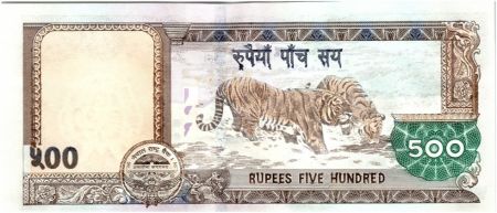 Népal 500 Rupees Mont Everest - Tigres 2010
