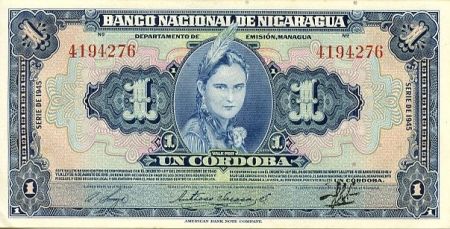 Nicaragua 1 Cordoba Femme indienne - 1945 - SPL - P.90