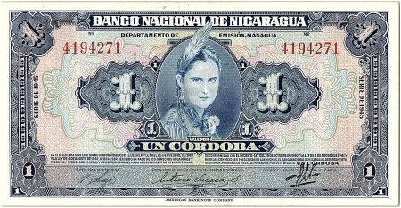 Nicaragua 1 Cordoba Femme indienne - 1945 - SUP - P.90 - 4194271