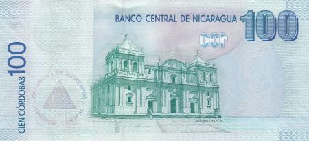 Nicaragua 100 Cordobas 2009  - Monument, Cathédrale de Leon