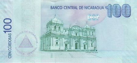 Nicaragua 100 Cordobas A Rubben Dario - Cathédrale de Leon
