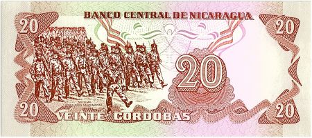 Nicaragua 20 Cordobas,  German Pomares Ordonez - 1987