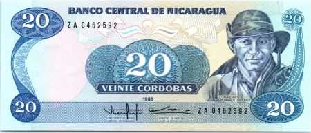 Nicaragua 20 Cordobas Commandant G. Pomares Ordonez - 1985 (1988)
