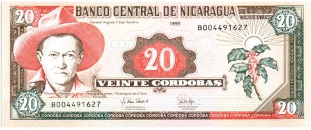 Nicaragua 20 Cordobas Général A. C. Sandino - Emmanuel Mongalo - 1995 Série B