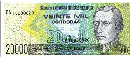 Nicaragua 20000 Cordobas,  Cleto Ordonez - 1989