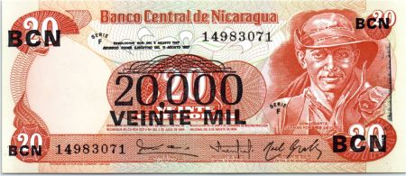 Nicaragua 20.000 Cordobas Commandant G. Pomares Ordonez - 1987
