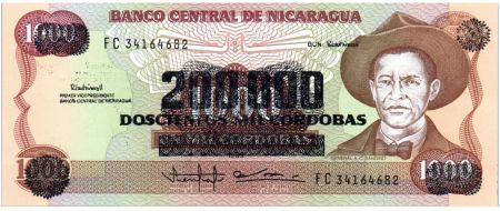 Nicaragua 200000 Cordobas Général A. C. Sandino - ND (1990)
