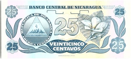 Nicaragua 25 Centavos Fransisco de  Cordoba  - 1991