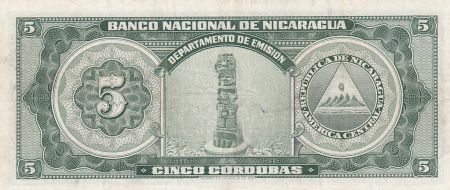 Nicaragua 5 Cordobas, C. Nicarao - 1958