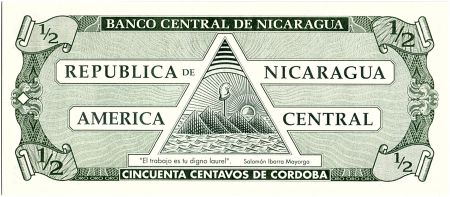 Nicaragua 50 Centavos,  Fransisco H de Cordoba  - 1991